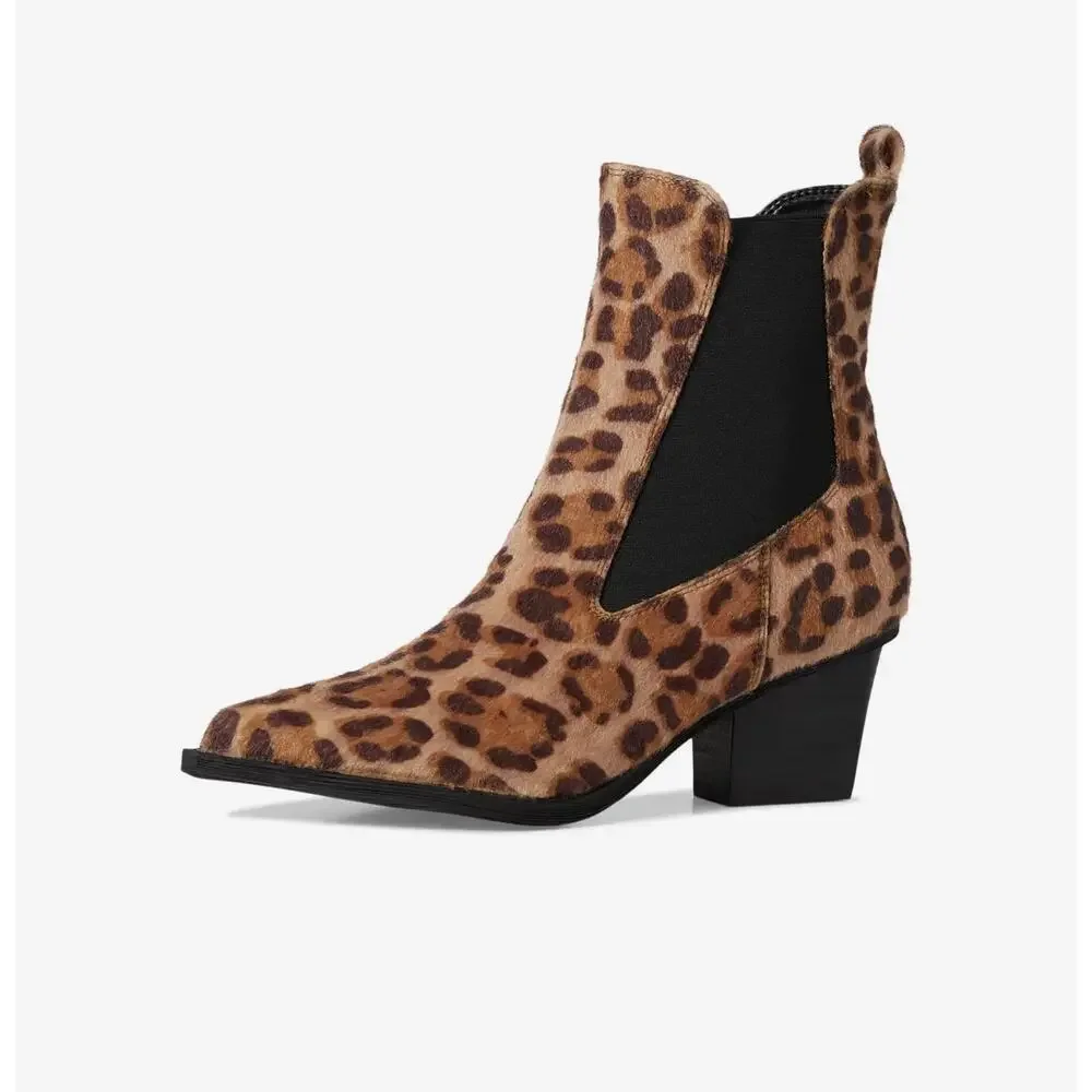 DV By Dolce Vita Jericho A Cheetah Print Heeled Boots in Size 7. NWOB